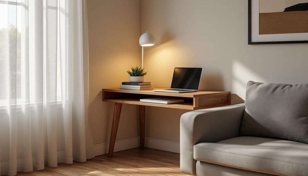 découvrez comment aménager un coin bureau discret et fonctionnel dans votre pièce de vie pour allier confort et productivité sans compromettre votre espace.